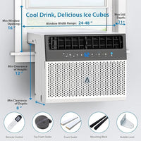 Garvee 6000 BTU Window Air Conditioner U-Shaped With RC, High-Efficiency Cooling Small Window Air Conditioner with Remote Control and Washable Filter, Quiet Operation, Cooling Up to 250 Sq Ft, 115V/60Hz