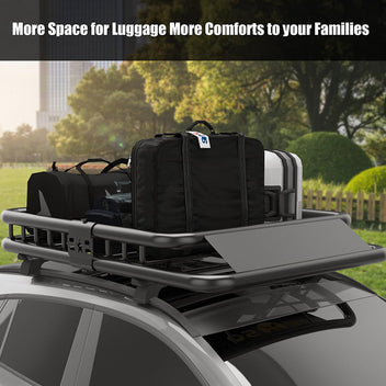 Garvee Universal Roof Rack Carrier Basket, 51"x36"x5", 200 LBS Capacity, Heavy Duty Rooftop Cargo Rack, for SUVs, Trucks, Vehicles, Balck
