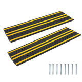 Garvee Heavy Duty Rubber Curb Ramp 2 Pack, 48 Inch Low Profile Driveway Ramp, 2.6 Inch Rise, Black, For Garage Sidewalk Car SUV RV Wheelchair - Black