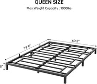 Garvee 8 Inch Queen Bed Frame No Box Spring Needed, Heavy Duty Metal Platform Bed Frame Queen Size for Bedroom Easy Assembly, Noise Free, Black, Queen