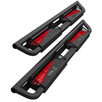 Garvee Running Boards Compatible with Dodge Ram 1500 Crew Cab 2019-2025 (New Body Only), Bolt-on Side Steps Nerf Bar for Ram 1500 2019 2020 2021 2022 2023 2024 2025，Red+Black