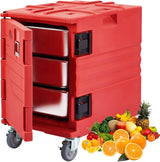 Garvee 82Qt Portable Food Warmer, LLDPE Hot Box w/ Wheels for Catering - RED - RED