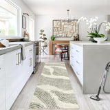 Garvee 2×6 Runner Washable Rugs Abstract Rugs Modern Rugs for Living Room Bedroom Easy-Cleaning Rug for Kitchen Contemporary Rug Foldable Rug Non-Slip Carpet Suitable for Apartment Office，Beige - Beige