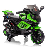Garvee Kids 6V Ride On Motorcycle With Training Wheels, Battery Powered Toddler Motorcycle For Boys And Girls, Green, 30.31" L x 14.96" W x 19.69" H - Green