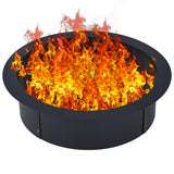 Garvee 42" XL Round DIY Fireplace Ring Liner, High Temp Powder Coated Q455 Metal Campfire Burner Rim for Patio Garden and Camping - Black