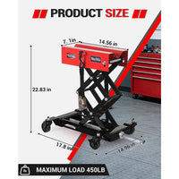 Garvee 450 lbs Low-Profile Transmission Jack - Adjustable Floor Jack with Safety Strap, Heavy-Duty Auto Repair Lifting Jack with 4 Wheels for Garage and Repair Shop, Black