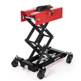 Garvee 450 lbs Low-Profile Transmission Jack - Adjustable Floor Jack with Safety Strap, Heavy-Duty Auto Repair Lifting Jack with 4 Wheels for Garage and Repair Shop, Black - Black Red
