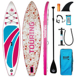 Garvee 10'6''Inflatable Stand Up Paddle Board,Premium SUP Paddle Board with Non-Slip Deck Design,330 LBS. Weight Capacity Multifunctional Paddle Boards,Accessories,for Adults and Youth to surfing - Rose Pink