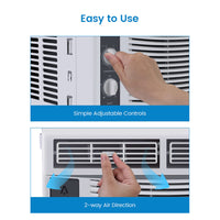 Garvee Window Air Conditioner With Reusable Filter & Controls, 5000 BTU 115V~, Suitable for 150 Sq.Ft, Window Ac Unit with 7 Level Temperature Setting,White