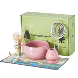 Garvee Matcha Whisk Set 7-Piece Complete Matcha Making Kit with Bamboo Whisk, Ceramic Bowl, Scoop & Sifter for Beginners & Enthusiasts, Pink, 8pcs