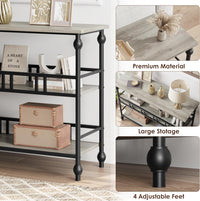 Garvee Console Table 3-Tier Narrow Entryway Storage, 43" Behind Couch Table, MDF Wood & Metal, Adjustable Footpads, Living Room, Foyer, Bedroom