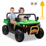 Garvee Ride - P Series: 24v Ride On Dump Truck, 2 Seater Electric Ride On Car Toy for Kids, Battery Powered UTV with 4x35W Motors, Shovel, Bluetooth, Remote Control, Music, LED Lights for Boys & Girls - Green - Green