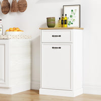 Garvee Tilt Out Trash Cabinet, Hidden Trash Can Cabinet 10 Gallon Storage Holder, Freestanding Garbage Can Cabinet for Kitchen Dining Living Room