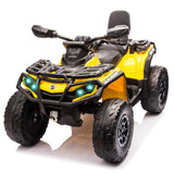 Garvee Ride - P Series: 12V Kids Ride On Electric ATV, 2 Leather Seater ATV Car for Kids, 27V Kids Ride On Toys with LED Headlights, Bluetooth & Music, Adjusted Speeds 2-4 MPH, Ride On Toys for Kids 3-8,Yellow - yellow