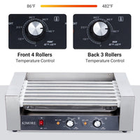 Garvee Hot Dog Roller, 18 Hot Dog 7 Roller Grill Cooker Machine with Stainless Steel Removable Drip Tray, 1050W Hot Dog Machine for Commercial and Household Use