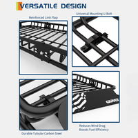 Garvee 64"x39"x6"  Universal Roof Rack Basket - 200 lbs Capacity Rooftop Cargo Carrier with 21 Cubic Feet Waterproof Luggage Bag (52"x39") for SUVs, Trucks, and Vehicles