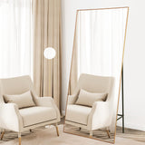 Garvee Full Length Mirror 71"x31", Oversized Full-Body Hanging or Leaning Rectangle Mirror, Aluminum Alloy Thin Frame Floor Mirror for Bedroom, Living/Dressing Room, Gym, Gold - Gold