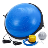 Garvee 23 In Balance Ball with Nonslip Base for Stability and Strength Training, Blue, Includes 2 Bands, Pump, Extra Ball