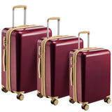 Garvee 3 Piece Luggage Travel Sets With TSA Lock, Telescopic Handle, 360° Silent Dual Wheel, Hardshell Suitcase, 20''24''28'' Red One Size - Red