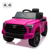 Garvee Ride - P Series: 12V Ride on Car For Kids Age 3+ , Licensed Toyota, with Remote Control, MP3, LED Lights, Suspension System, Double Doors, Safety Belt, Ride On Toys for Boys Girls - Rose - Rose