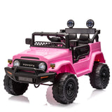 Garvee Ride - P Series: 12V Ride on Car for Kids, Licensed Toyota Ride on Truck, Battery Powered Electric Kids Car with Remote Control, Music, LED Lights, Suspension System, Double Doors, Safety Belt,Ride On Toy - Pink - Pink