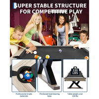 Garvee 7.4 ft Pool Table Heavy Duty 84" Billiard Tables with X-Shape Metal Legs Complete Set for Home Family Game Room Black Cloth