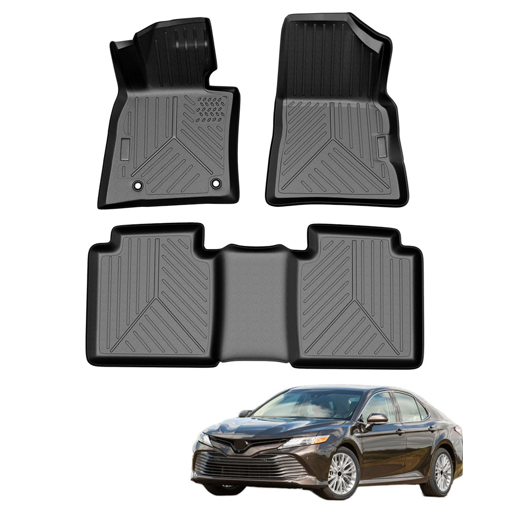 Garvee 2018-2024 Camry FWD TPE Mats, 1st & 2nd Row, All-Weather, Black