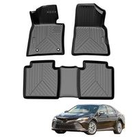 Garvee 2018-2024 Camry FWD TPE Mats, 1st & 2nd Row, All-Weather, Black