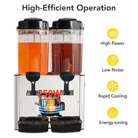 GARVEE 36L (9.6 Gallon) Commercial Juice Dispenser, 2 Tanks, Stainless Steel Beverage Dispenser for Home, Hospitality