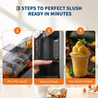 Garvee 68OZ Commercial Slushy Machine - 2L Single Bowl Frozen Drink Maker with 6 Preset Modes for Spiked Slush & Ice Cream, Charcoal Gray