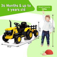 Garvee Ride - P Series: 12V Remote Control Tractor for Kids: 7-LED Lights, Safety Belt, for Ages 3+