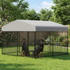 Garvee Large Outdoor Dog Kennel, Heavy Duty Dog Cage with Roof, Dog Kennel Galvanized Iron Dog House with Safety Locks, UV & Water Resistant Proof Cover, for Garden Backyard(10x10x6ft)