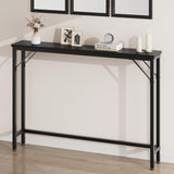 Garvee 5.9" Narrow Sofa Table, Skinny Console Table with Storage, Slim Behind Couch Table for Living Room, Entryway, Hallway, Foyer - Black - Black