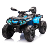 Garvee Ride - P Series: 12V Kids Ride On Electric Quad ATV, 2 Leather Seater ATV Car for Kids, 27V Kids Ride On Toys with LED Headlights, Bluetooth & Music, Adjusted Speeds 2-4 MPH, Ride On Toys for Kids 3-8,Blue - blue
