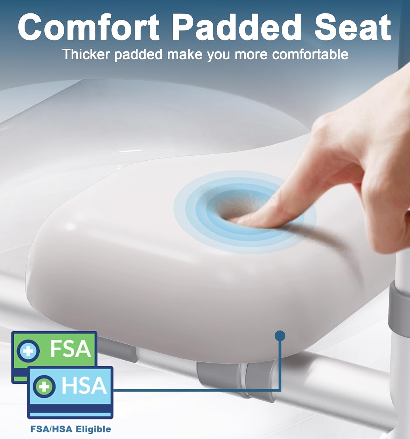 Garvee Toilet Seat Risers for Seniors 300 Lbs, Raised Toilet Seat with Handles, Side Pocket, Adjustable Width & Height, Safety Elevated Handicap Toilet Seat for Elderly, Seniors, Disabled