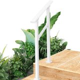Garvee Hand Rails for Outdoor Steps, Metal Stair Railing Handrail, 2 Steps, White, Adjustable Height & Angle, Weather-Resistant, Safe Grip - White