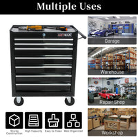 Garvee 7-Drawer Metal Rolling Tool Chest with Wheels,Heavy Duty Tool Storage Cabinet with Locking System,Toolbox with Wheels for Garage, Warehouse, Workshop, Repair Shop