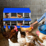 Garvee Chicken Nesting Box 8-Hole Roll Away Egg Laying Box with Lid Heavy-Duty Galvanized Steel Rustproof Design Wall-Mountable Blue - Blue