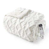 Garvee Electric Throw Blanket Heated Blanket, Sherpa Tufted Heating Lap Blankets with 6 Heating Levels (Off White, Throw 50"x60") - Off-white