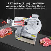 Garvee Automatic Meat Slicer, 550W Deli Slicer with 12" Carbon Steel Blade, Meat Slicer Machine with Adjustable Thickness From 0～14 mm Suitable For Shop/Commercial/Home Use