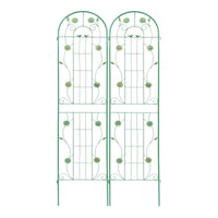 Decorative iron plant trellis with floral design, perfect for outdoor and indoor use.