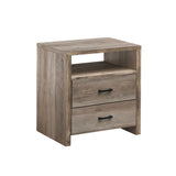 Garvee LED Nightstand with 2 Drawers, Bedside Table with Drawers for Bedroom Nursery Living Room, Side Bed Table with Sports LED Light, Grey - grey
