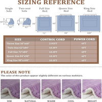 Garvee Electric Heated Throw Blanket, Waffle Textured Heating Blanket, Plush Flannel & Sherpa for Sofa, 4 Heat Levels, 4-Hour Auto Shut Off, Machine Washable, 50"x60", Purple