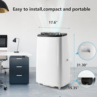 Garvee Portable Air Conditioners, 14000 BTUs Portable AC Unit 3-in-1 Cooling, Dehumidifier & Fan, Standing A/C Portable Air Conditioner for Room Up to 750 Sq. Ft, 24H Timer, Window Kits