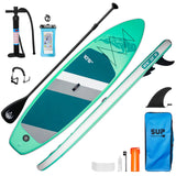 Garvee Inflatable Stand Up Paddle Board + Premium Accessories + Stable 33" Wide Design + Non-Slip Deck + 350 lb Capacity + 3 Fins + Suitable for All Skill Levels - Goat Green