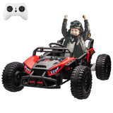 Garvee Ride - P Series: 24V Electric UTV,Ride On Toys for Big Kids,2x130W Powerful Electric Car with Remote Control， 4 Shock Absorbers，LED Lights,Music for Boys and Girls,Red - red