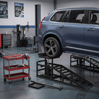 Garvee 2 Pack Hydraulic Car Ramps 5T 10000lbs Low Profile Car Lift Service Ramps Truck Trailer Garage Height Adjustable
