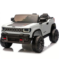Garvee 24V 2-Seater Electric Ride-On Truck for Kids Ages 3-8 – Licensed 4WD Battery Car with Parental Remote Control, 3 Speeds, Wireless Connection Music, LED Lights, Gradual Start – Perfect Gift Vehicle – White