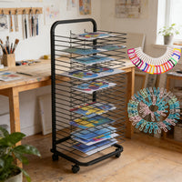 Garvee 25-Shelf Art Drying Rack, 41.5 Inch High, Mobile for Studios