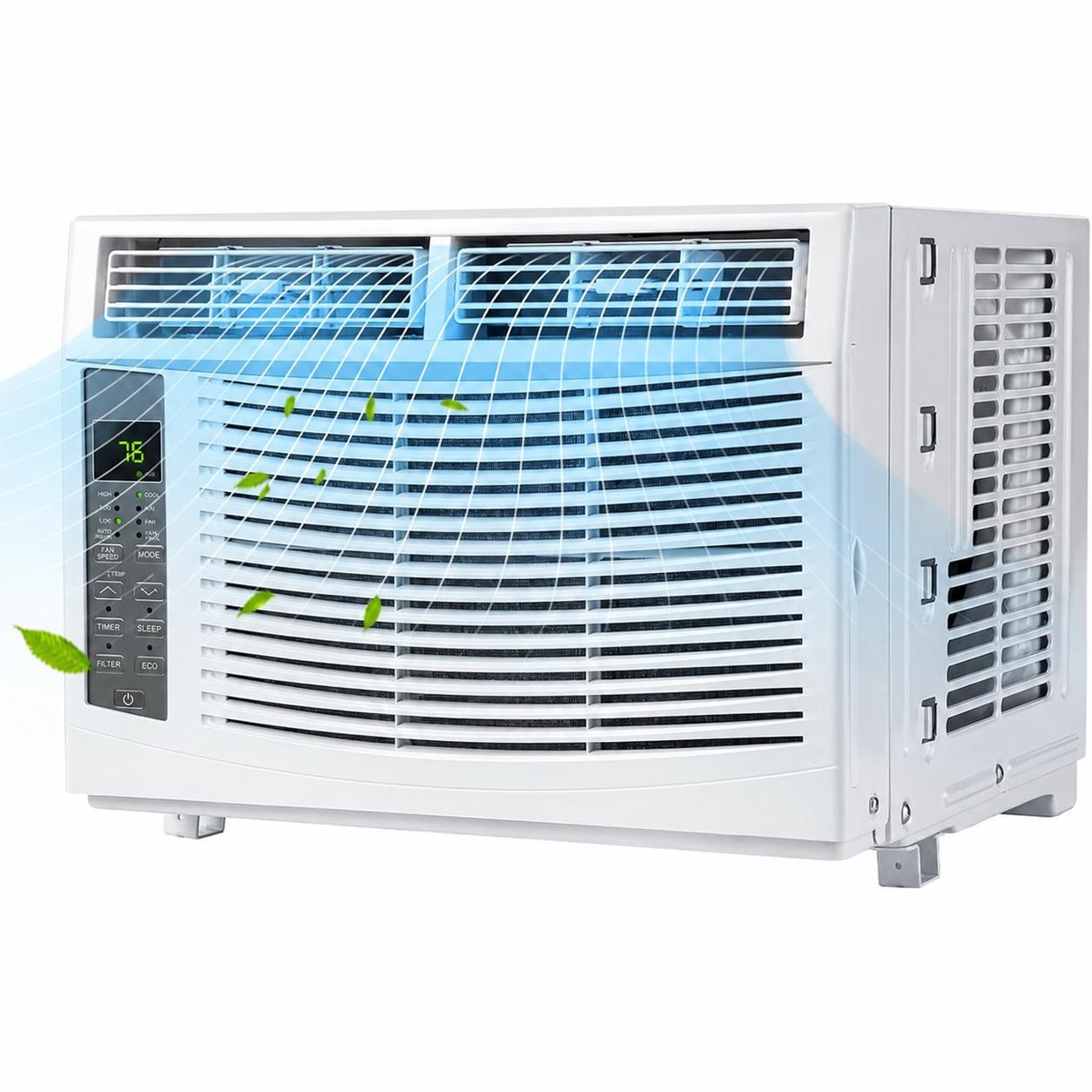 Garvee 12000 BTU Window Air Conditioner With Wi-fi Enabled, Remote Control, Cooling Up To 550sq.ft, 115v Wall Mounted Window Ac Units For Rooms, Dehumidifier, Fan, Reusable Filter
